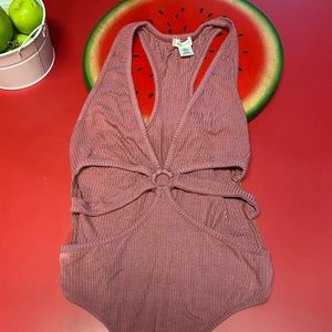 Mauve Cutout Bodysuit